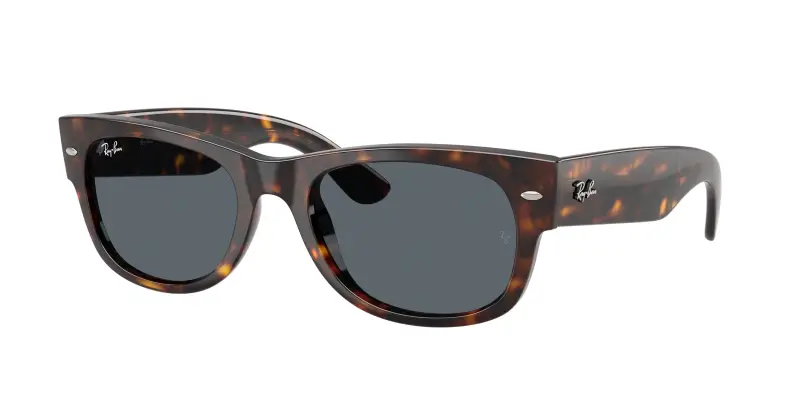 Unisex Ray - Ban RB0832S MEGA WAYFARER II 902/R5 Occhiali da sole Acetato Tartaruga Blu Squadrata Normale