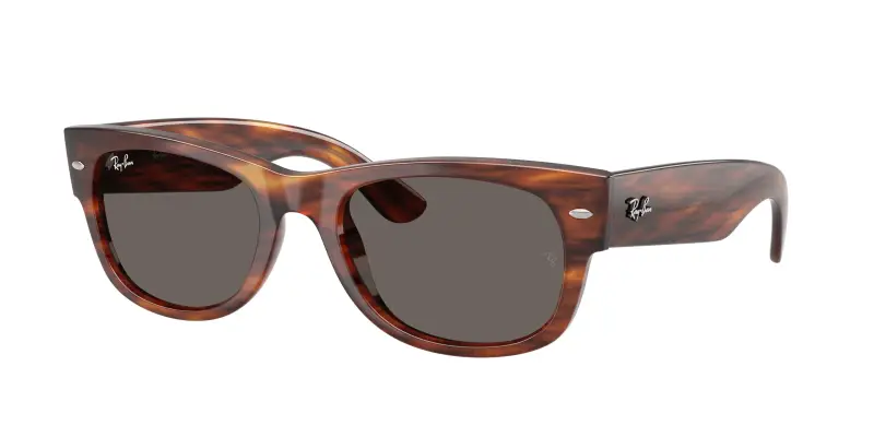 Unisex Ray - Ban RB0832S MEGA WAYFARER II 954/B1 Occhiali da sole Acetato Marrone Grigio Squadrata Normale