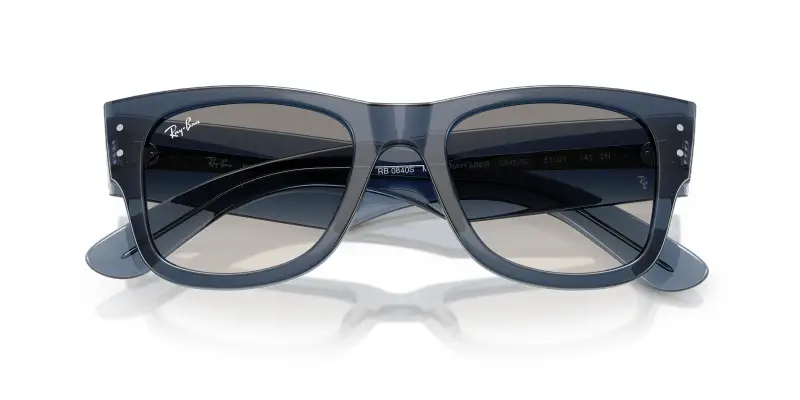 Unisex Ray - Ban RB0840S MEGA WAYFARER 684532 Occhiali da sole Acetato Blu Grigio Squadrata Normale Sfumato miniatura 2