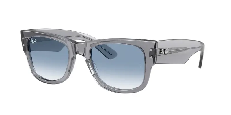 Unisex Ray - Ban RB0840S MEGA WAYFARER 68463F Occhiali da sole Acetato Grigio Blu Squadrata Normale Sfumato