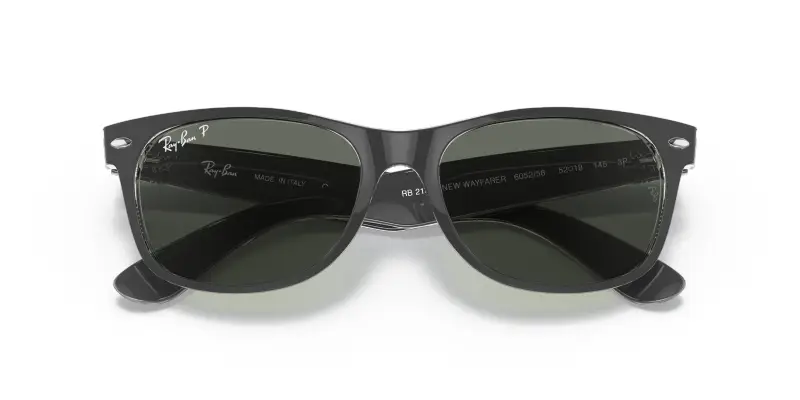 Unisex Ray - Ban RB2132 NEW WAYFARER 605258 Occhiali da sole Nylon Nero Verde G15 Squadrata Polarizzata miniatura 2