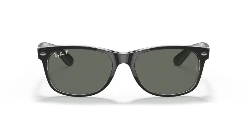 Unisex Ray - Ban RB2132 NEW WAYFARER 605258 Occhiali da sole Nylon Nero Verde G15 Squadrata Polarizzata miniatura 3