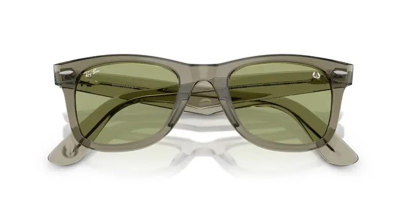 Unisex Ray - Ban RB2140 WAYFARER 68694E Occhiali da sole Acetato Verde Verde Squadrata Normale miniatura 2