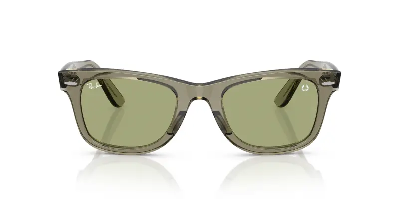 Unisex Ray - Ban RB2140 WAYFARER 68694E Occhiali da sole Acetato Verde Verde Squadrata Normale miniatura 3