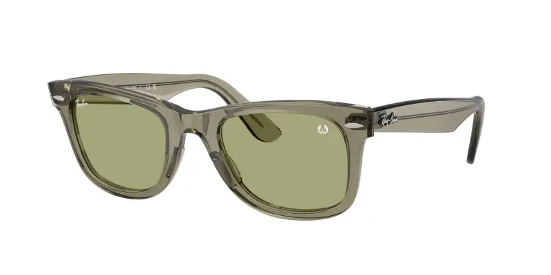 Unisex Ray - Ban RB2140 WAYFARER 68694E Occhiali da sole Acetato Verde Verde Squadrata Normale