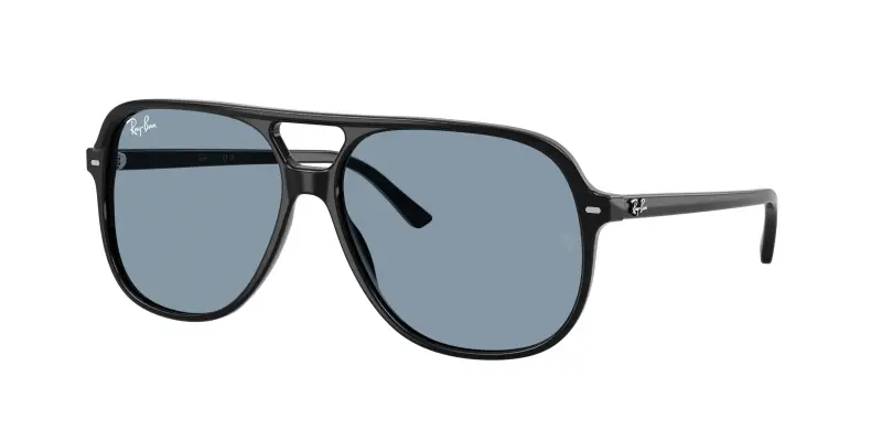 Unisex Ray - Ban RB2198 BILL 901/56 Occhiali da sole Acetato Nero Blu Squadrata Normale