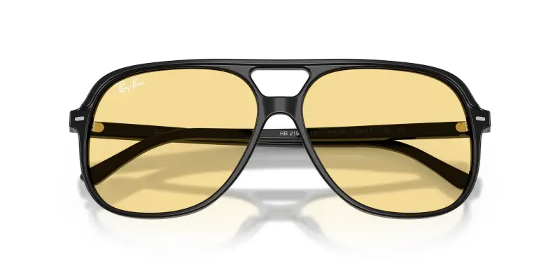 Unisex Ray - Ban RB2198 BILL 901/R6 Occhiali da sole Acetato Nero Giallo Squadrata Normale miniatura 2