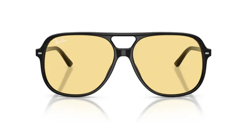 Unisex Ray - Ban RB2198 BILL 901/R6 Occhiali da sole Acetato Nero Giallo Squadrata Normale miniatura 3