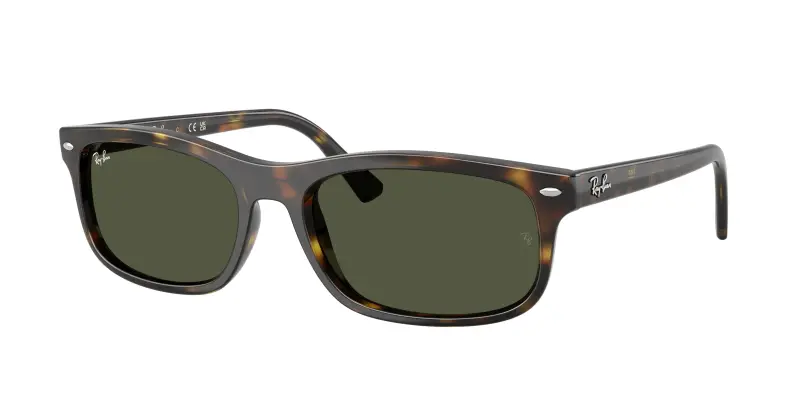 Unisex Ray - Ban RB2224 710/31 Occhiali da sole Acetato Tartaruga Verde Squadrata Normale