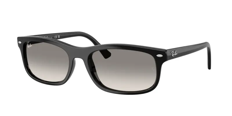 Unisex Ray - Ban RB2224 901/32 Occhiali da sole Acetato Nero Grigio Squadrata Normale Sfumato