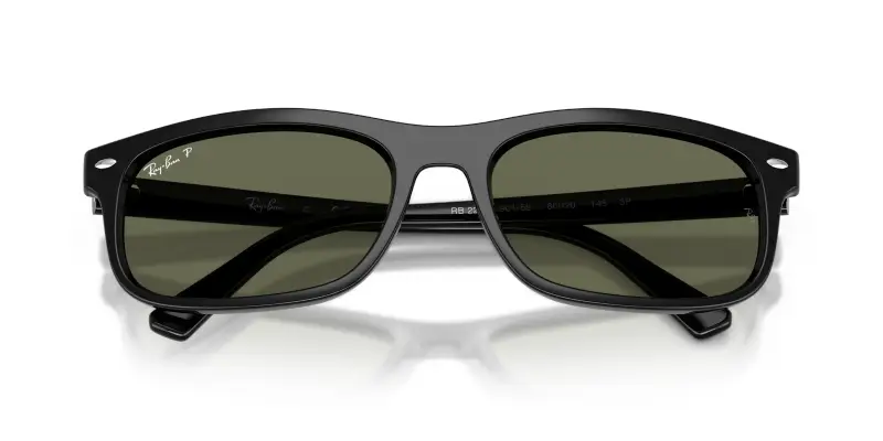 Unisex Ray - Ban RB2224 901/58 Occhiali da sole Acetato Nero Verde Squadrata Polarizzata miniatura 2