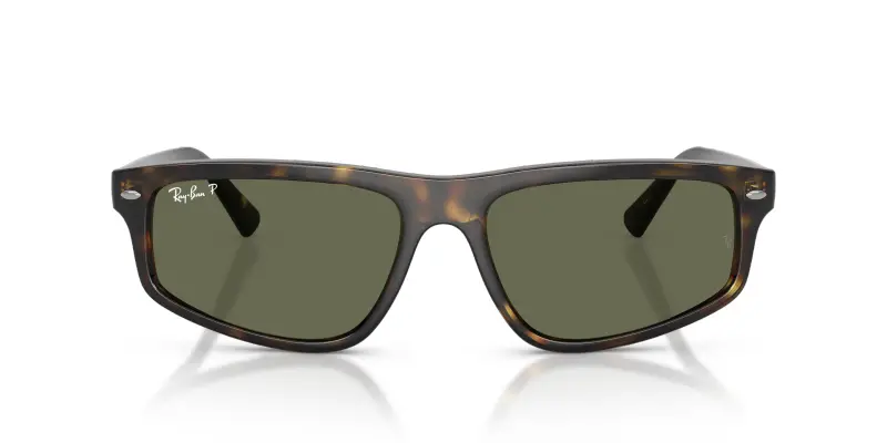 Unisex Ray - Ban RB2225 710/58 Occhiali da sole Acetato Tartaruga Verde Geometrica Polarizzata miniatura 3