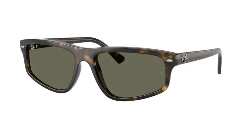 Unisex Ray - Ban RB2225 710/58 Occhiali da sole Acetato Tartaruga Verde Geometrica Polarizzata
