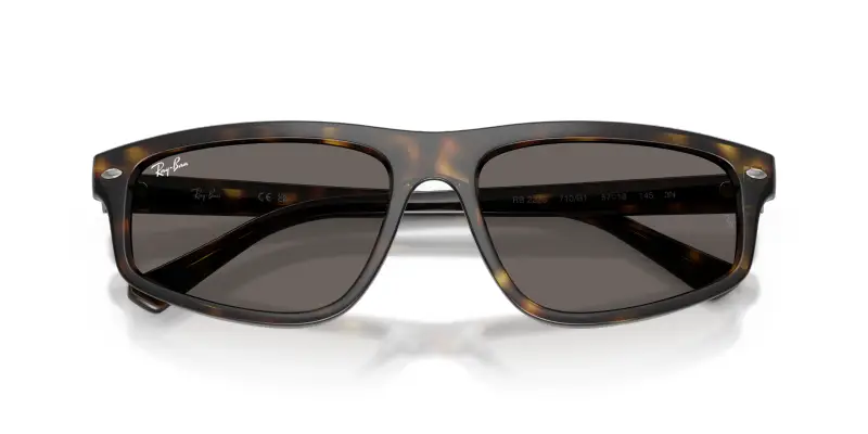 Unisex Ray - Ban RB2225 710/B1 Occhiali da sole Acetato Tartaruga Grigio Geometrica Normale miniatura 2