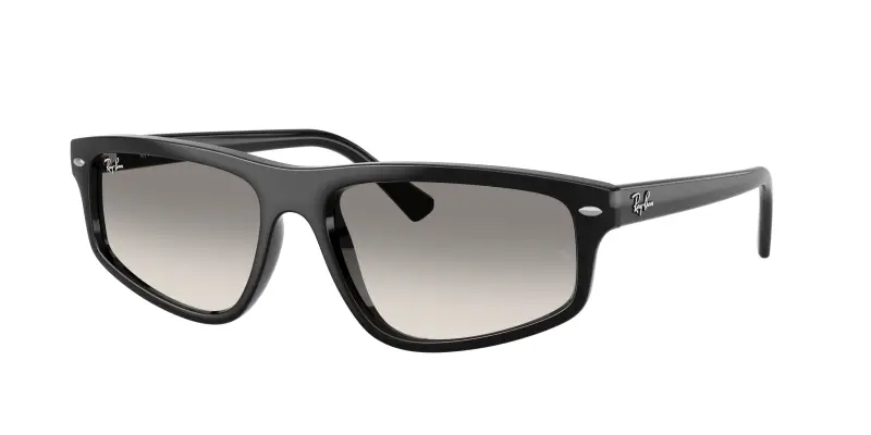 Unisex Ray - Ban RB2225 901/32 Occhiali da sole Acetato Nero Grigio Geometrica Normale Sfumato