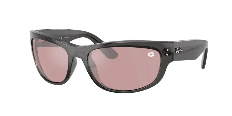 Unisex Ray - Ban RB2289 MEGA BALORAMA 14543E Occhiali da sole Acetato Nero Rosso Pillow Polarizzata