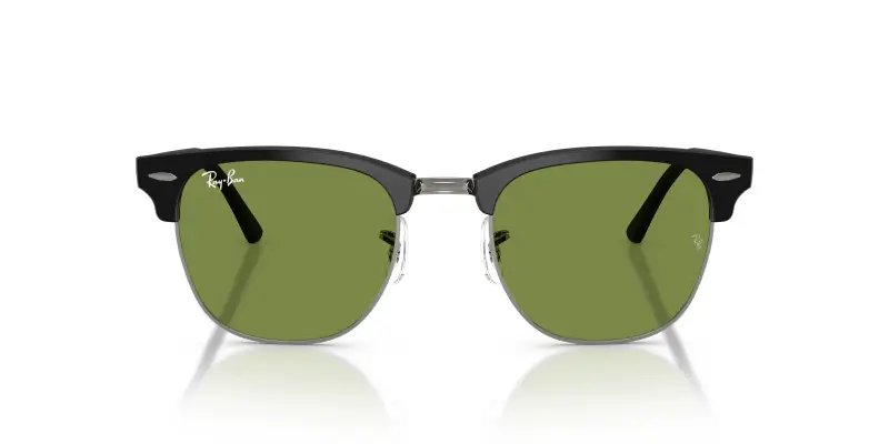 Unisex Ray - Ban RB3016 CLUBMASTER 601S4E Occhiali da sole Acetato Nero Verde Squadrata Normale miniatura 3