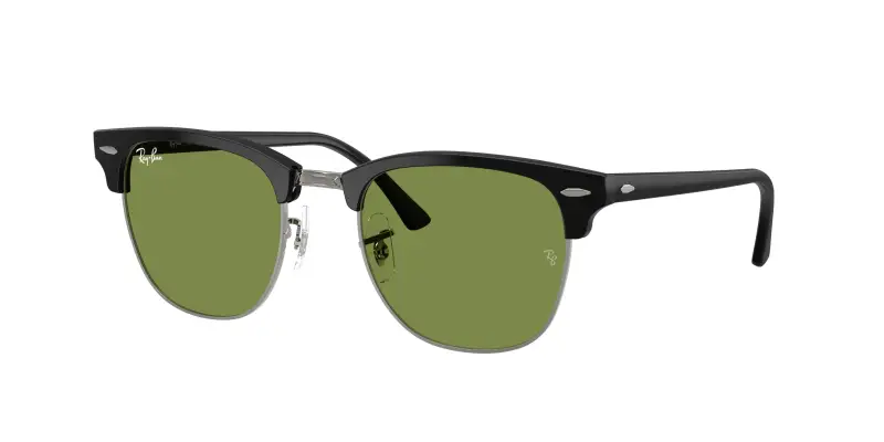 Unisex Ray - Ban RB3016 CLUBMASTER 601S4E Occhiali da sole Acetato Nero Verde Squadrata Normale