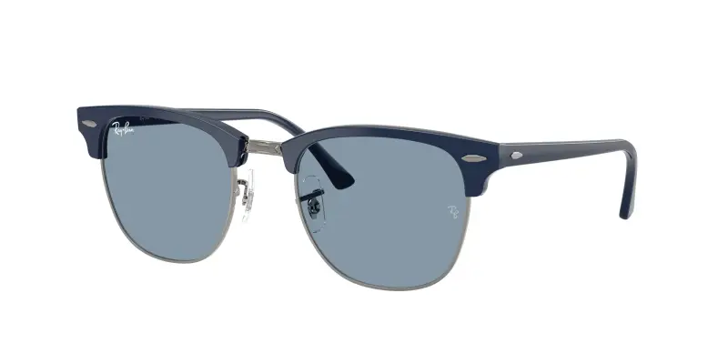 Unisex Ray - Ban RB3016 CLUBMASTER 687956 Occhiali da sole Acetato Blu Blu Squadrata Normale