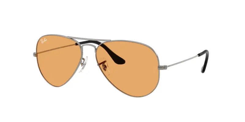 Unisex Ray - Ban RB3025 AVIATOR 004/33 Occhiali da sole Metallo Grigio Arancione Pilot Normale