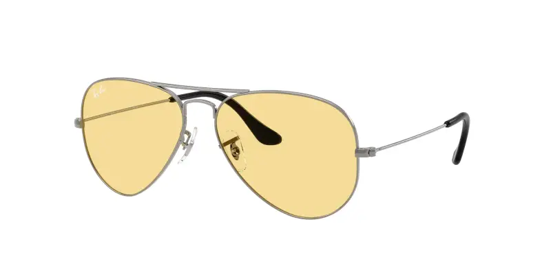 Unisex Ray - Ban RB3025 AVIATOR 004/R6 Occhiali da sole Metallo Grigio Giallo Pilot Normale