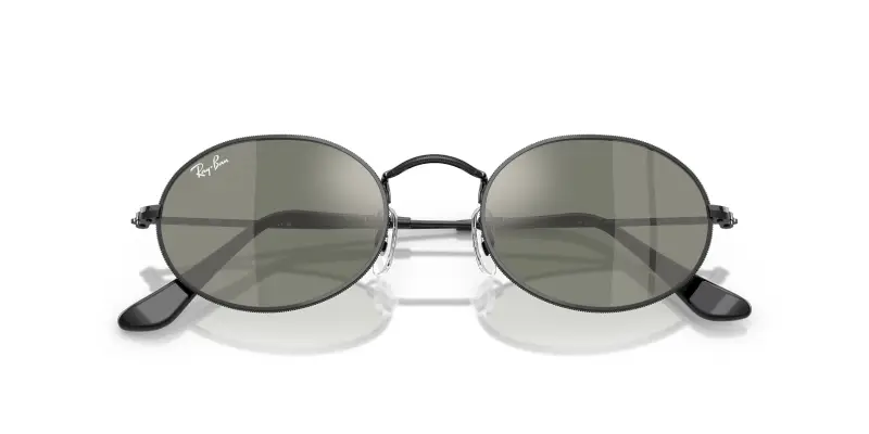 Unisex Ray - Ban RB3547N OVAL 002/39 Occhiali da sole Metallo Nero Rotonda Normale miniatura 2