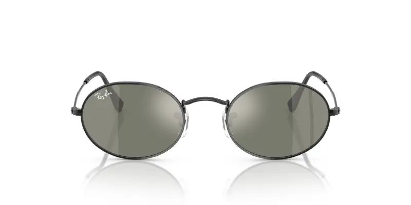 Unisex Ray - Ban RB3547N OVAL 002/39 Occhiali da sole Metallo Nero Rotonda Normale miniatura 3