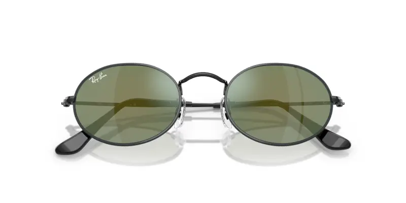 Unisex Ray - Ban RB3547N OVAL 002/68 Occhiali da sole Metallo Nero Rotonda Normale miniatura 2