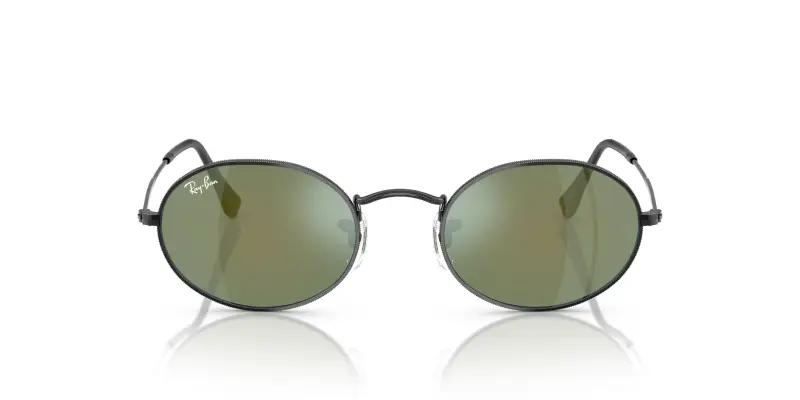 Unisex Ray - Ban RB3547N OVAL 002/68 Occhiali da sole Metallo Nero Rotonda Normale miniatura 3
