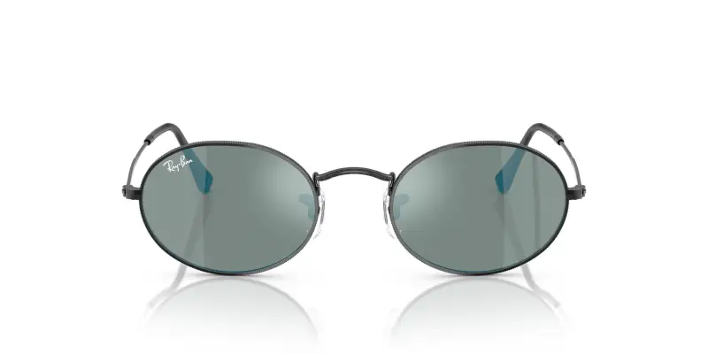 Unisex Ray - Ban RB3547N OVAL 002/8O Occhiali da sole Metallo Nero Rotonda Normale miniatura 3
