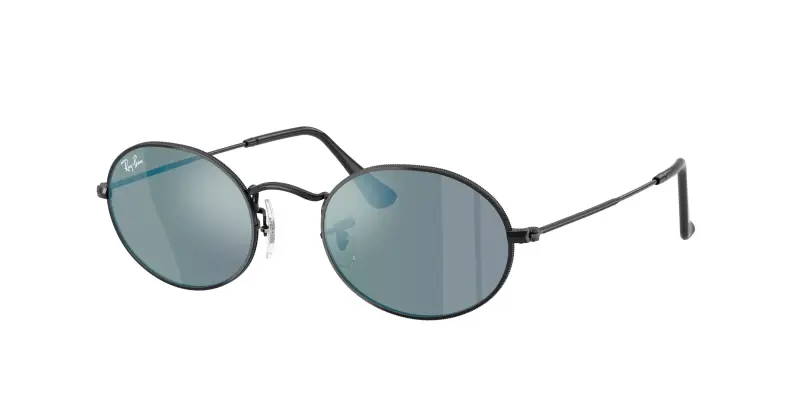 Unisex Ray - Ban RB3547N OVAL 002/8O Occhiali da sole Metallo Nero Rotonda Normale