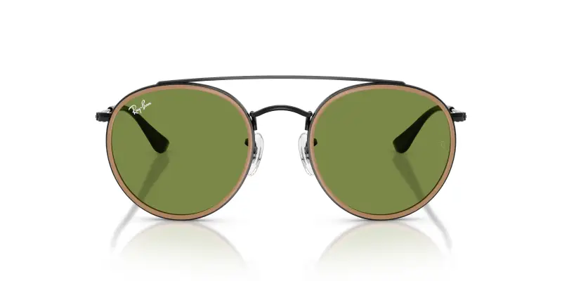 Unisex Ray - Ban RB3647N 92794E Occhiali da sole Metallo Nero Verde Rotonda Normale miniatura 3