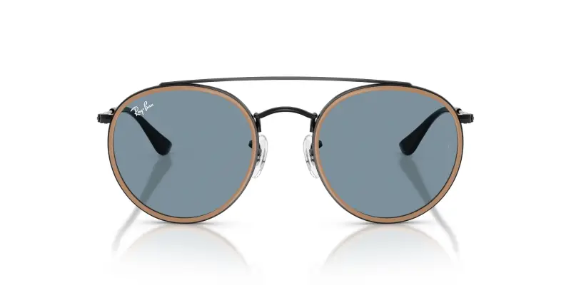 Unisex Ray - Ban RB3647N 9279R5 Occhiali da sole Metallo Nero Blu Rotonda Normale miniatura 3
