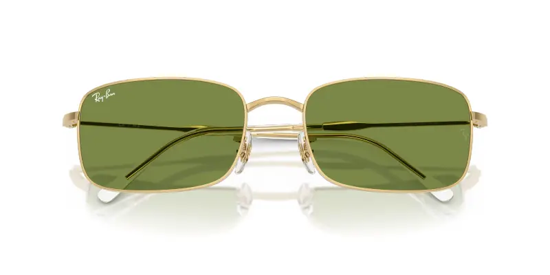 Unisex Ray - Ban RB3746 001/4E Occhiali da sole Metallo Oro Verde Squadrata Normale miniatura 2