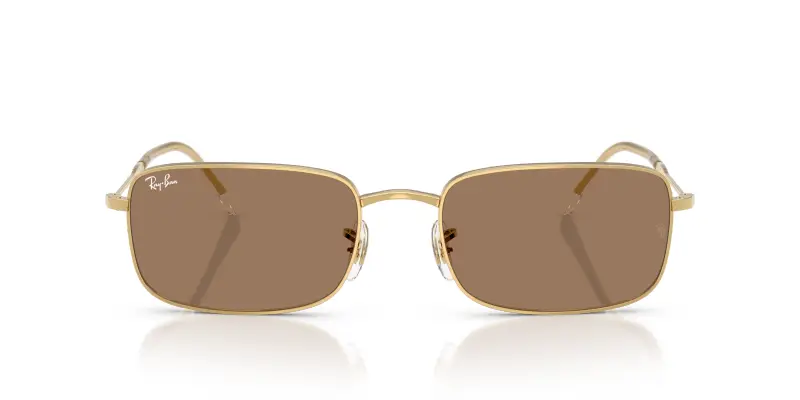 Unisex Ray - Ban RB3746 001/73 Occhiali da sole Metallo Oro Marrone Squadrata Normale miniatura 3