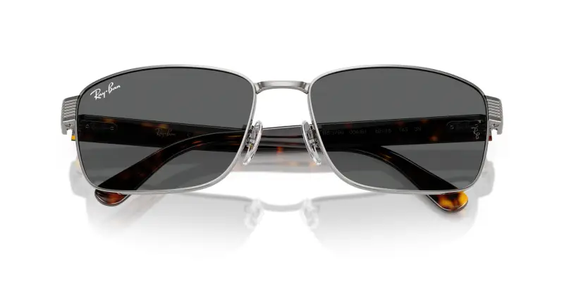 Unisex Ray - Ban RB3750 004/B1 Occhiali da sole Metallo Grigio Grigio Squadrata Normale miniatura 2