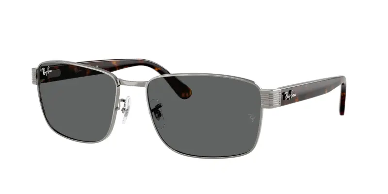 Unisex Ray - Ban RB3750 004/B1 Occhiali da sole Metallo Grigio Grigio Squadrata Normale
