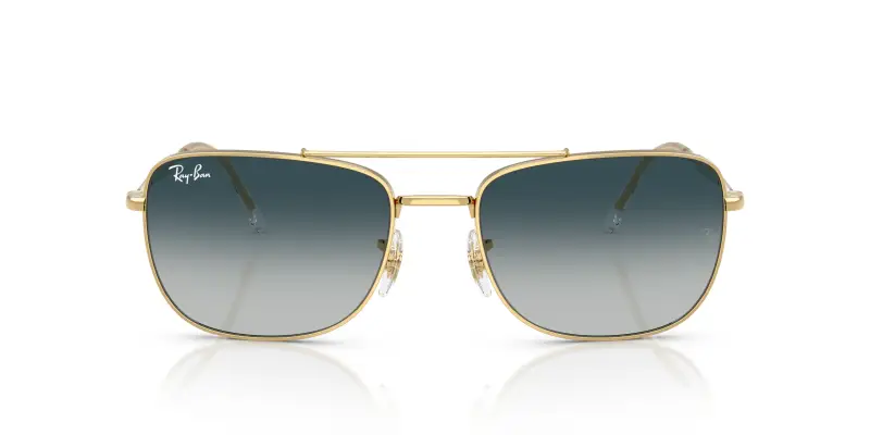 Unisex Ray - Ban RB3755 920132 Occhiali da sole Metallo Oro Grigio Squadrata Normale Sfumato miniatura 3