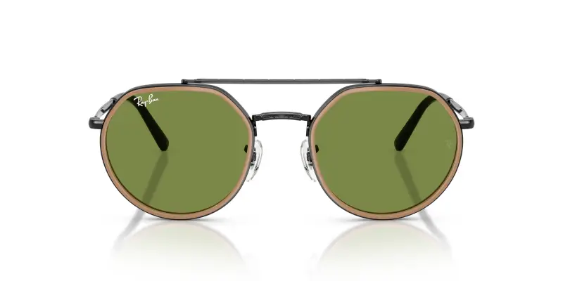 Unisex Ray - Ban RB3765 92794E Occhiali da sole Metallo Nero Verde Geometrica Normale miniatura 3