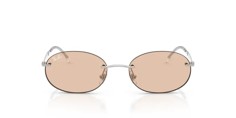 Unisex Ray - Ban RB3767 003/MG Occhiali da sole Metallo Argento Marrone Rotonda Fotocromatiche miniatura 3