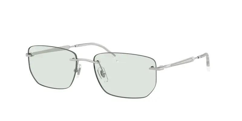 Unisex Ray - Ban RB3768 003/M1 Occhiali da sole Metallo Argento Verde Geometrica Fotocromatiche