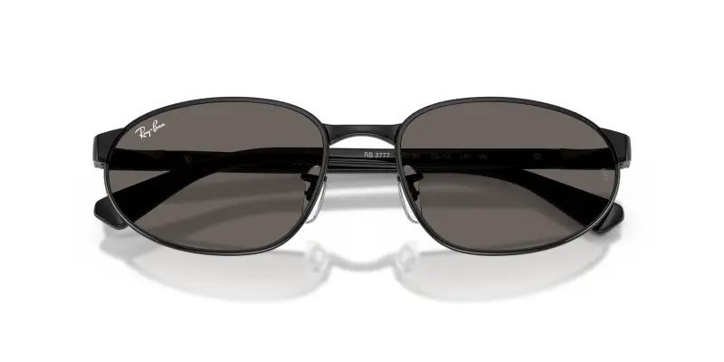Unisex Ray - Ban RB3777 002/B1 Occhiali da sole Metallo Nero Grigio Geometrica Normale miniatura 2