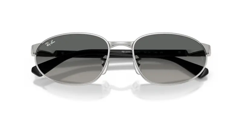 Unisex Ray - Ban RB3777 003/71 Occhiali da sole Metallo Argento Grigio Geometrica Normale Sfumato miniatura 2