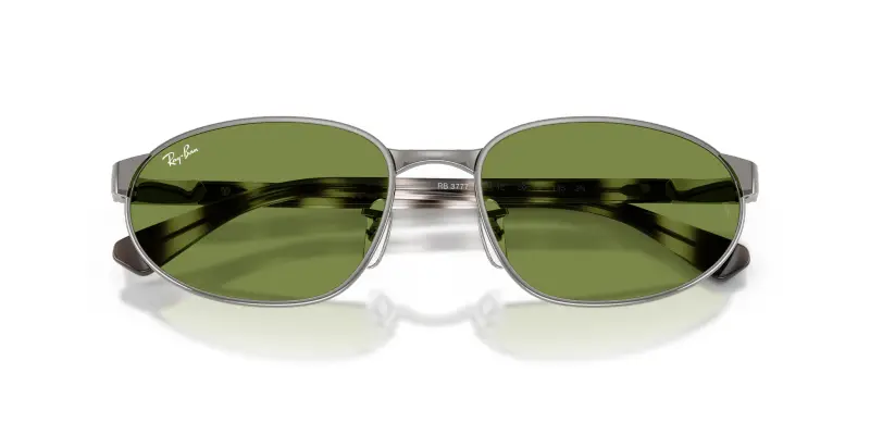 Unisex Ray - Ban RB3777 004/4E Occhiali da sole Metallo Grigio Verde Geometrica Normale miniatura 2