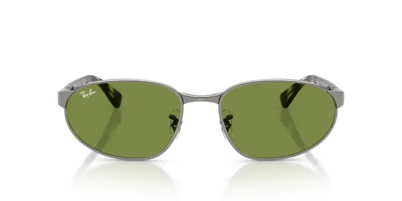 Unisex Ray - Ban RB3777 004/4E Occhiali da sole Metallo Grigio Verde Geometrica Normale miniatura 3