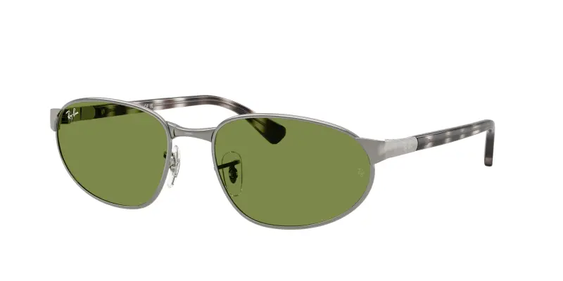 Unisex Ray - Ban RB3777 004/4E Occhiali da sole Metallo Grigio Verde Geometrica Normale