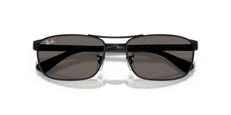 Unisex Ray - Ban RB3778 002/B1 Occhiali da sole Metallo Nero Grigio Geometrica Normale miniatura 2