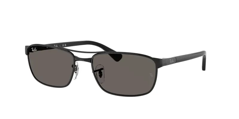 Unisex Ray - Ban RB3778 002/B1 Occhiali da sole Metallo Nero Grigio Geometrica Normale