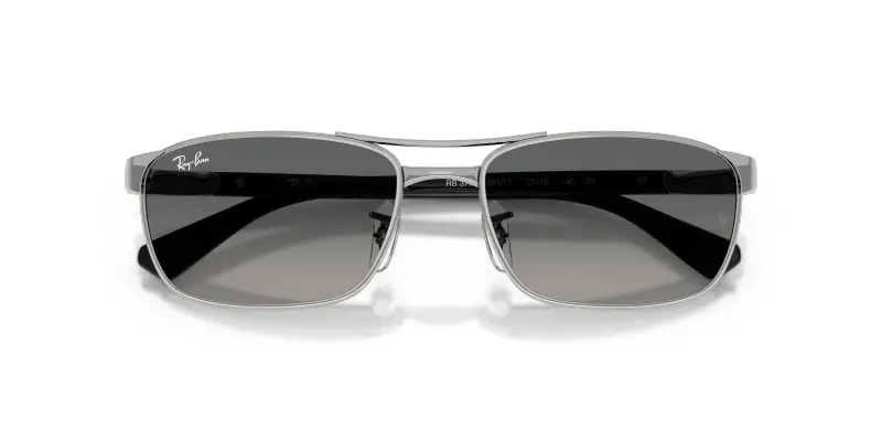 Unisex Ray - Ban RB3778 003/71 Occhiali da sole Metallo Argento Grigio Geometrica Normale Sfumato miniatura 2