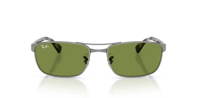 Unisex Ray - Ban RB3778 004/4E Occhiali da sole Metallo Grigio Verde Geometrica Normale miniatura 3